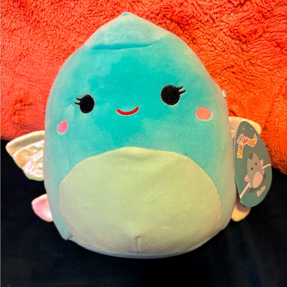 NEW Squishmallow 8” BETTE Flying Fish Blue w/Tail & Wings